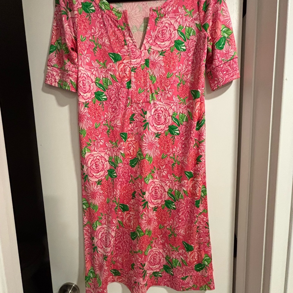 Lilly Pulitzer Pink and Green Floral Top
